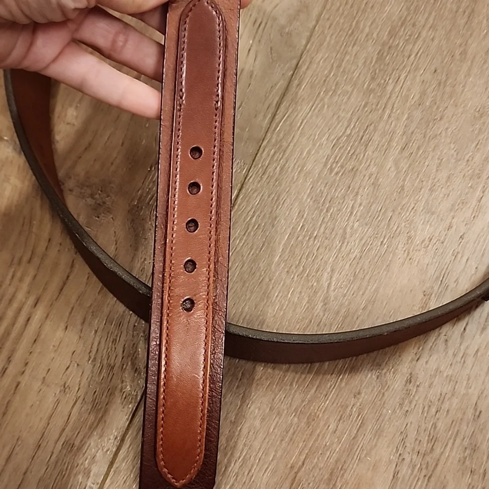 Vintage Trafalgar Belt Shrunken Oilskin Leather Handmade Cognac Brown size 30